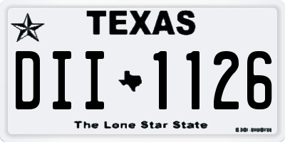 TX license plate DII1126