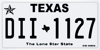 TX license plate DII1127