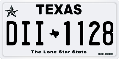 TX license plate DII1128