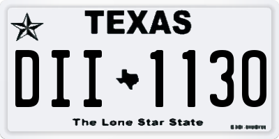 TX license plate DII1130