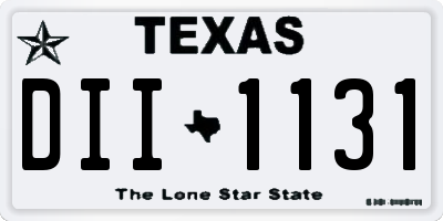 TX license plate DII1131