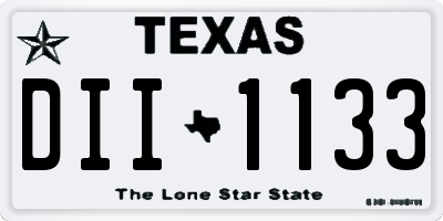 TX license plate DII1133