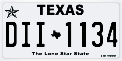 TX license plate DII1134