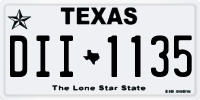 TX license plate DII1135