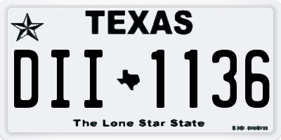TX license plate DII1136