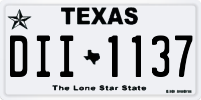 TX license plate DII1137