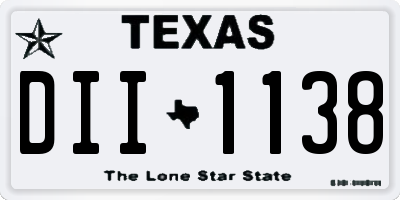 TX license plate DII1138