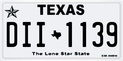 TX license plate DII1139