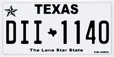 TX license plate DII1140