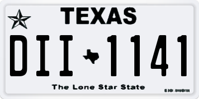 TX license plate DII1141