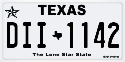 TX license plate DII1142