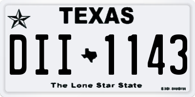 TX license plate DII1143