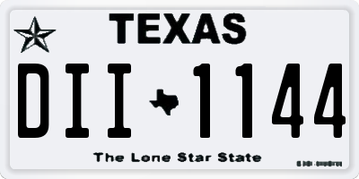 TX license plate DII1144
