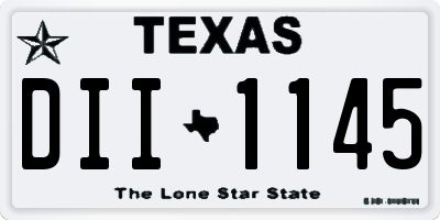 TX license plate DII1145