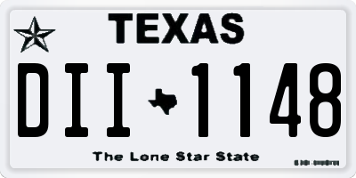 TX license plate DII1148