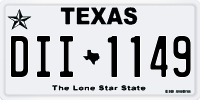 TX license plate DII1149