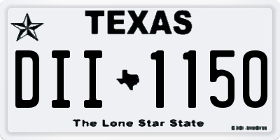 TX license plate DII1150