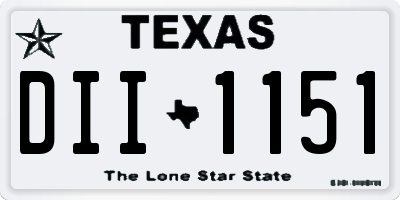 TX license plate DII1151