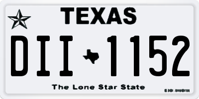 TX license plate DII1152