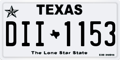 TX license plate DII1153