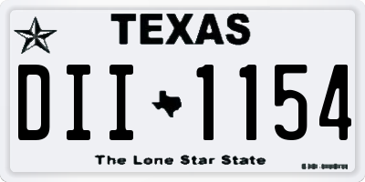 TX license plate DII1154
