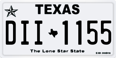 TX license plate DII1155