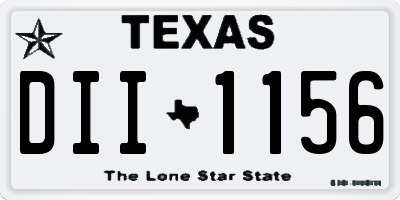 TX license plate DII1156