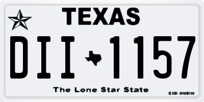 TX license plate DII1157