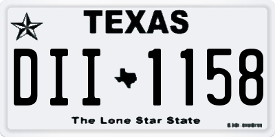 TX license plate DII1158