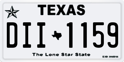 TX license plate DII1159