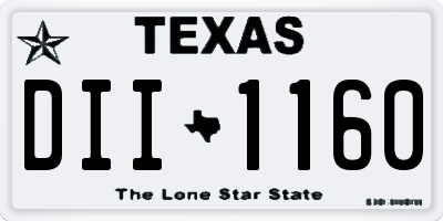 TX license plate DII1160