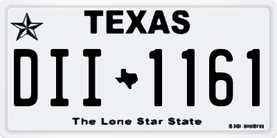 TX license plate DII1161