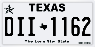 TX license plate DII1162