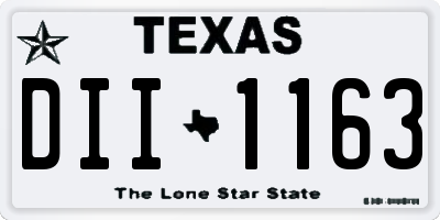 TX license plate DII1163