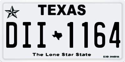 TX license plate DII1164