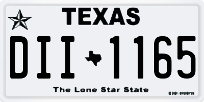 TX license plate DII1165