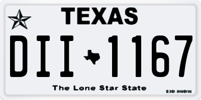 TX license plate DII1167
