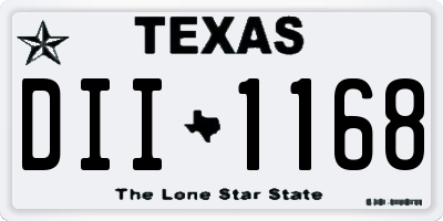 TX license plate DII1168