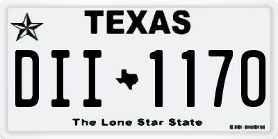 TX license plate DII1170