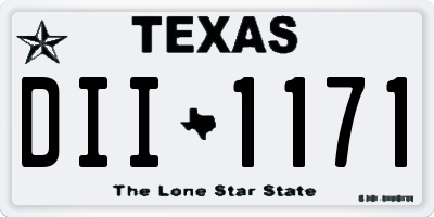 TX license plate DII1171