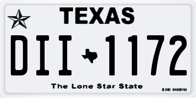 TX license plate DII1172