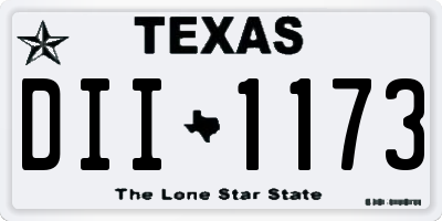 TX license plate DII1173