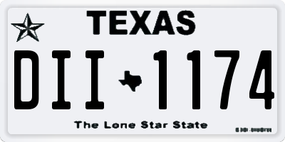 TX license plate DII1174