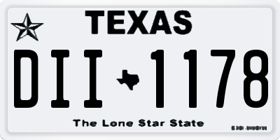 TX license plate DII1178