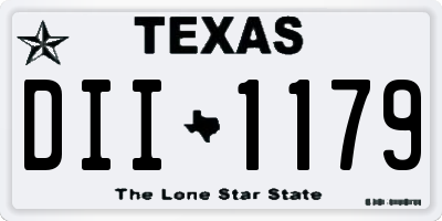 TX license plate DII1179
