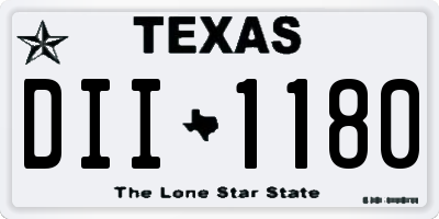 TX license plate DII1180