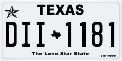 TX license plate DII1181