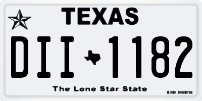TX license plate DII1182