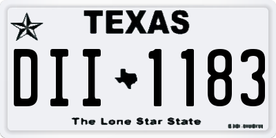 TX license plate DII1183