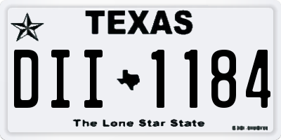 TX license plate DII1184
